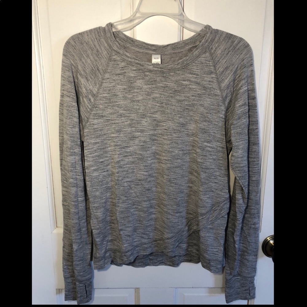 Athleta girl gray long sleeve with thumb holes